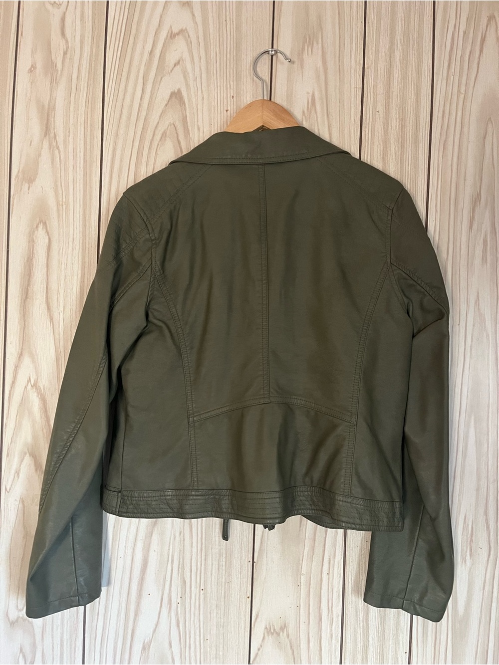 Army Green Moto Jacket - Picture 3 of 6